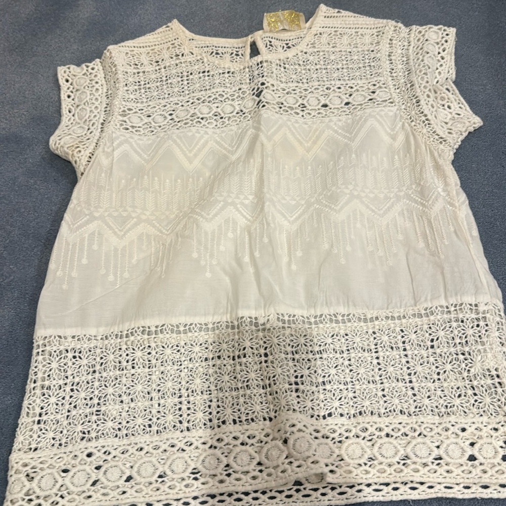 Love Sam, short sleeve top with open work